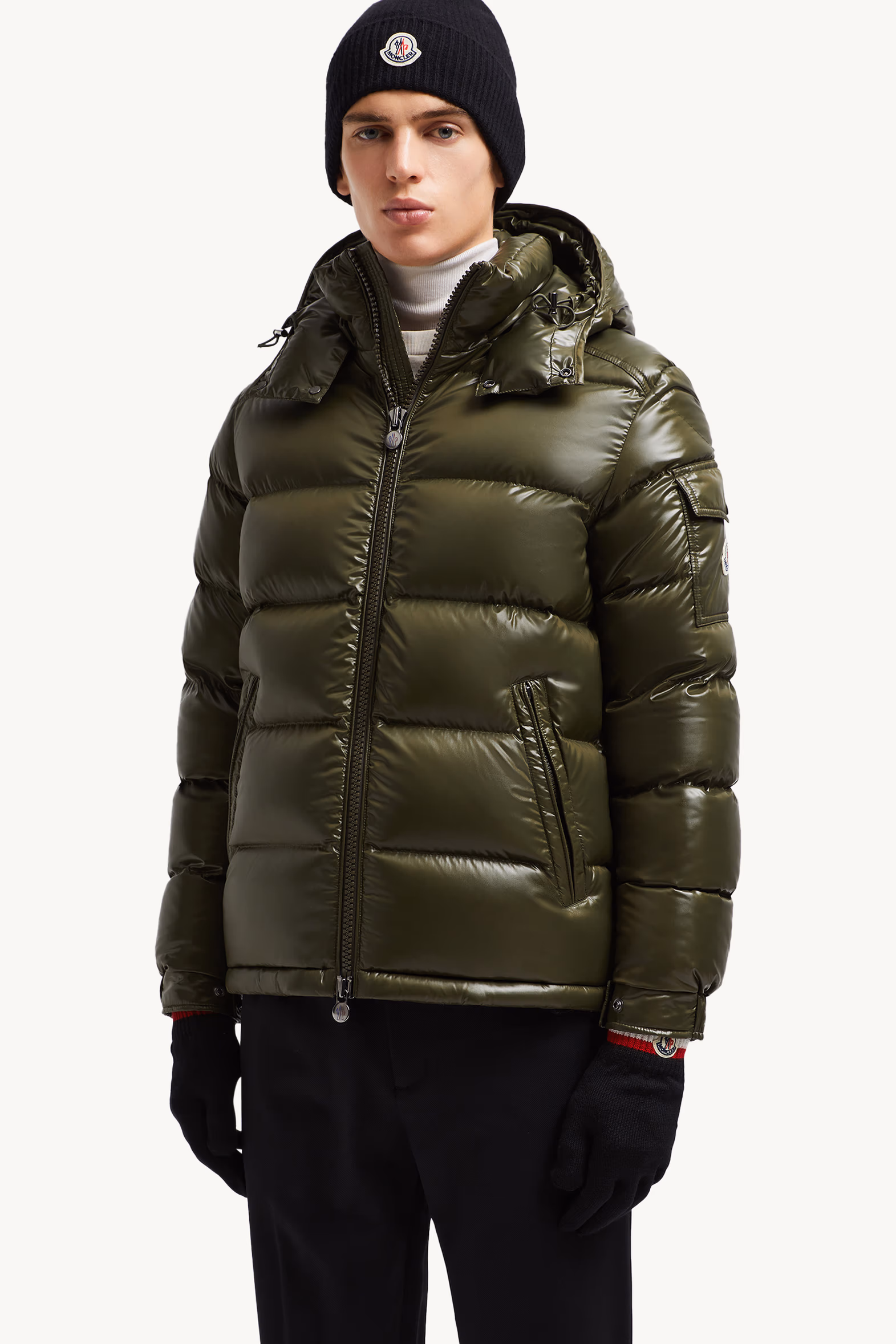 Tricolor Wool Gloves Men Black Moncler 2